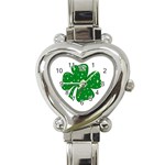 Sparkly Clover Heart Italian Charm Watch Front