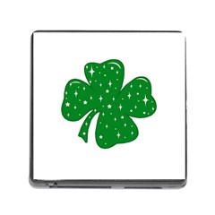 Sparkly Clover Memory Card Reader (square) by Valentinaart