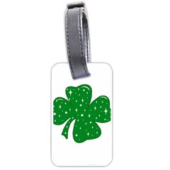 Sparkly Clover Luggage Tags (one Side)  by Valentinaart