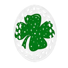 Sparkly Clover Ornament (Oval Filigree)