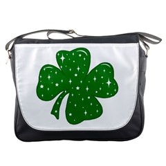 Sparkly Clover Messenger Bags by Valentinaart