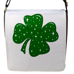 Sparkly Clover Flap Messenger Bag (s) by Valentinaart