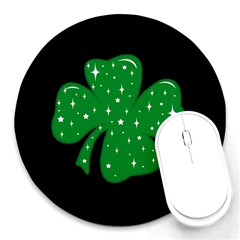 Sparkly Clover Round Mousepads by Valentinaart