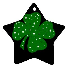 Sparkly Clover Ornament (star) by Valentinaart