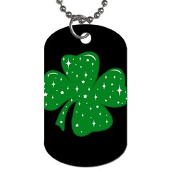 Sparkly Clover Dog Tag (two Sides) by Valentinaart