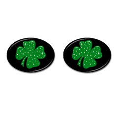 Sparkly Clover Cufflinks (oval) by Valentinaart