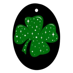 Sparkly Clover Oval Ornament (two Sides) by Valentinaart