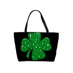 Sparkly Clover Shoulder Handbags by Valentinaart