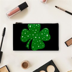 Sparkly Clover Cosmetic Bag (small)  by Valentinaart