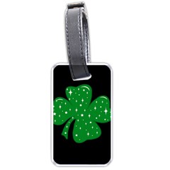 Sparkly Clover Luggage Tags (one Side)  by Valentinaart