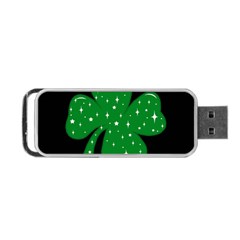 Sparkly Clover Portable Usb Flash (one Side) by Valentinaart