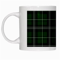 Green Plaid Pattern White Mugs by Valentinaart