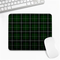 Green Plaid Pattern Large Mousepads by Valentinaart