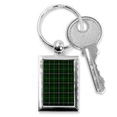 Green Plaid Pattern Key Chains (rectangle)  by Valentinaart