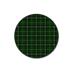 Green Plaid Pattern Magnet 3  (round) by Valentinaart