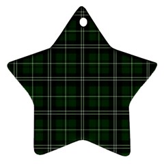 Green Plaid Pattern Star Ornament (two Sides) by Valentinaart