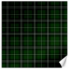 Green Plaid Pattern Canvas 16  X 16   by Valentinaart