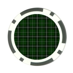 Green Plaid Pattern Poker Chip Card Guard by Valentinaart