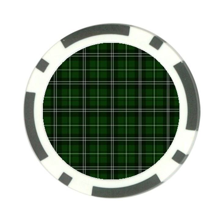 Green Plaid Pattern Poker Chip Card Guard