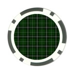 Green Plaid Pattern Poker Chip Card Guard Back