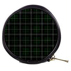 Green Plaid Pattern Mini Makeup Bags by Valentinaart