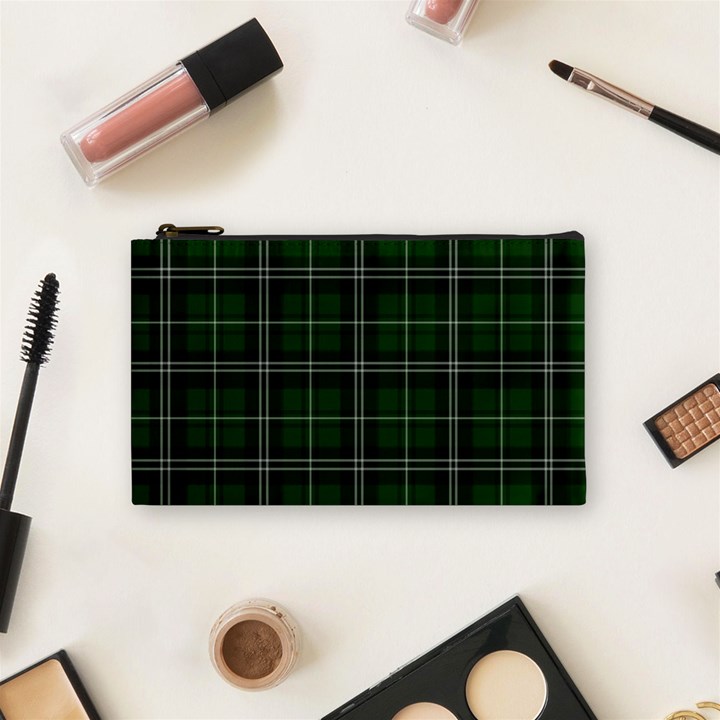 Green Plaid Pattern Cosmetic Bag (Small) 