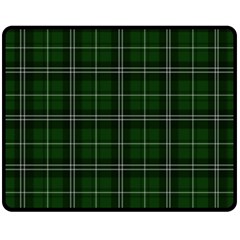 Green Plaid Pattern Fleece Blanket (medium)  by Valentinaart