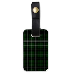 Green Plaid Pattern Luggage Tags (one Side)  by Valentinaart