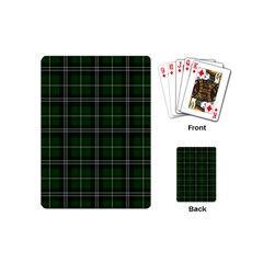 Green Plaid Pattern Playing Cards (mini)  by Valentinaart