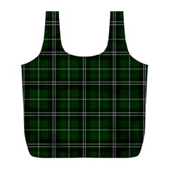 Green Plaid Pattern Full Print Recycle Bags (l)  by Valentinaart