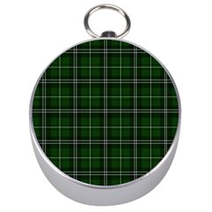 Green Plaid Pattern Silver Compasses by Valentinaart