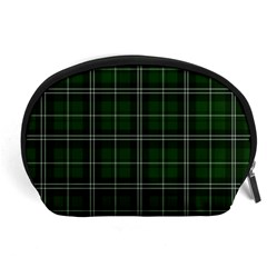 Green Plaid Pattern Accessory Pouches (large)  by Valentinaart