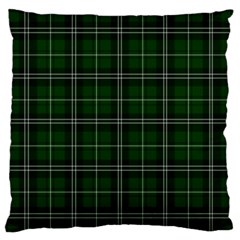 Green Plaid Pattern Large Flano Cushion Case (one Side) by Valentinaart