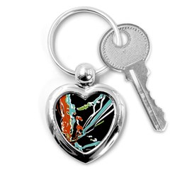 Multicolor Abstract Design Key Chains (heart)  by dflcprints