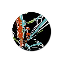 Multicolor Abstract Design Rubber Coaster (round)  by dflcprints