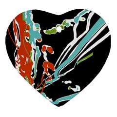 Multicolor Abstract Design Heart Ornament (two Sides) by dflcprints