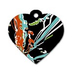 Multicolor Abstract Design Dog Tag Heart (Two Sides) Front