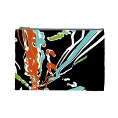 Multicolor Abstract Design Cosmetic Bag (large)  by dflcprints