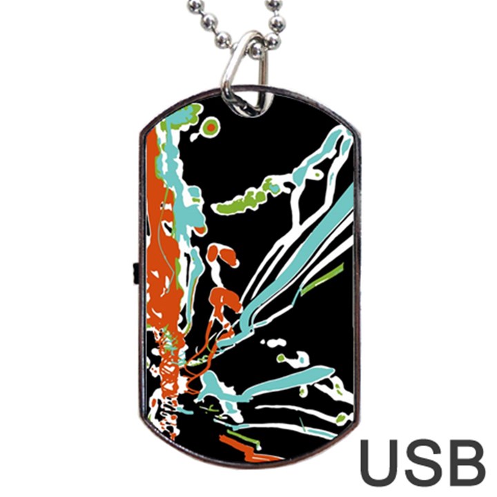 Multicolor Abstract Design Dog Tag USB Flash (Two Sides)