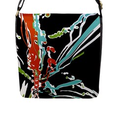 Multicolor Abstract Design Flap Messenger Bag (l)  by dflcprints