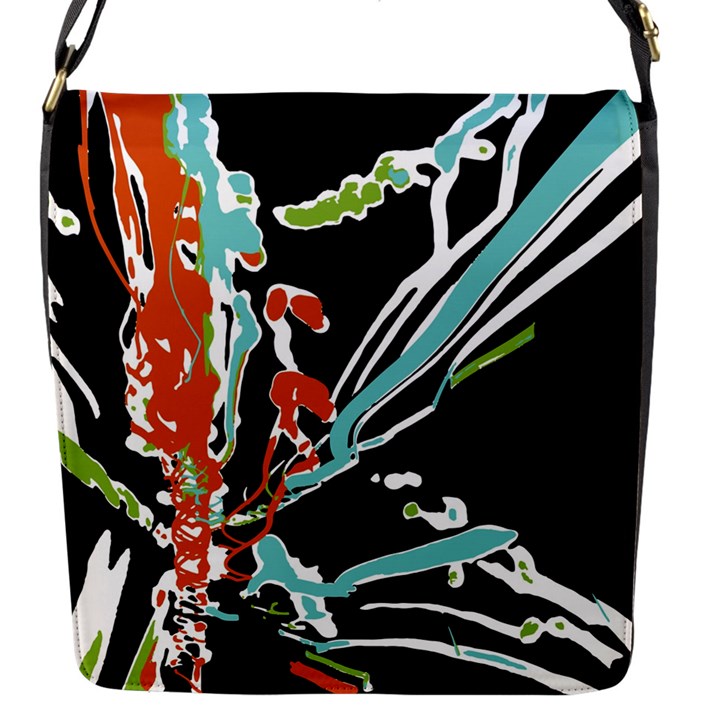 Multicolor Abstract Design Flap Messenger Bag (S)