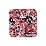 Textured Floral Collage Rubber Square Coaster (4 pack)  Front