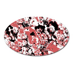 Textured Floral Collage Oval Magnet by dflcprints