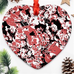 Textured Floral Collage Heart Ornament (two Sides)