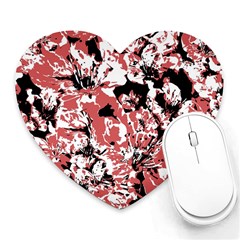 Textured Floral Collage Heart Mousepads by dflcprints