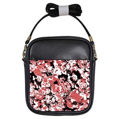 Textured Floral Collage Girls Sling Bags by dflcprints