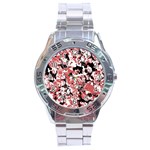 Textured Floral Collage Stainless Steel Analogue Watch Front