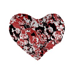 Textured Floral Collage Standard 16  Premium Heart Shape Cushions by dflcprints