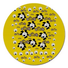 Bikers Out Singing In Spring Time Magnet 5  (round) by pepitasart