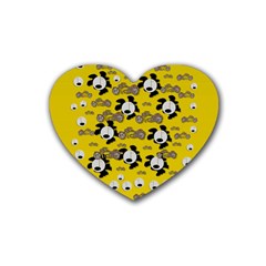 Bikers Out Singing In Spring Time Heart Coaster (4 Pack)  by pepitasart